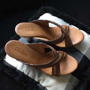 Cole Haan platform leather sandal.